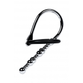 Серебристый уретральный плаг-бусины TOYFA Metal с мягким фиксириющим кольцом - ToyFa - купить с доставкой в Коврове