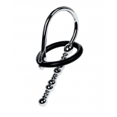 Серебристый уретральный плаг-бусины TOYFA Metal с мягким фиксириющим кольцом - ToyFa - купить с доставкой в Коврове