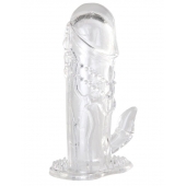 Прозрачная гелевая насадка с клиторальным отростком - 13 см. - Toyfa Basic - в Коврове купить с доставкой
