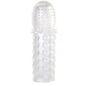 Прозрачная закрытая гелевая насадка - 13,5 см. - Toyfa Basic - в Коврове купить с доставкой