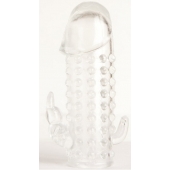 Гелевая прозрачная насадка с 2 отростками - 13 см. - Toyfa Basic - в Коврове купить с доставкой