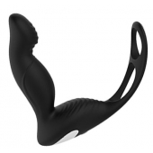 Черный вибромассажер простаты P-PLEASER W ERECTION ENHANCE - Dream Toys - в Коврове купить с доставкой
