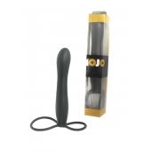 Черная насадка на пенис для двойной стимуляции Mojo BlackJack - 15 см. - Seven Creations - в Коврове купить с доставкой