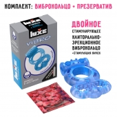 Голубое эрекционное виброкольцо Luxe VIBRO  Дьявол в доспехах  + презерватив - Luxe - в Коврове купить с доставкой