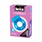 Голубое эрекционное виброкольцо Luxe VIBRO  Кошмар русалки  + презерватив - Luxe - в Коврове купить с доставкой