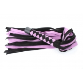 Черно-розовая плеть из замши - 58 см. - БДСМ Арсенал - купить с доставкой в Коврове