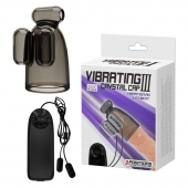 Дымчатая насадка-мастурбатор с вибрацией Vibrating Crystal Cap III - Baile - в Коврове купить с доставкой