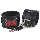 Кожаные наручники с декоративной лаковой шнуровкой - Sitabella - купить с доставкой в Коврове