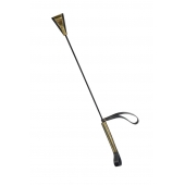 Черно-золотистый стек с хлопушкой из кожи - 62 см. - Sitabella - купить с доставкой в Коврове