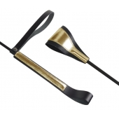 Черно-золотистый стек с хлопушкой из кожи - 62 см. - Sitabella - купить с доставкой в Коврове