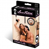 Черные фиксаторы с креплением к двери - Lux Fetish - купить с доставкой в Коврове
