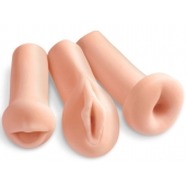 Комплект из 3 мастурбаторов All 3 Holes: вагина, анус, ротик - Pipedream - в Коврове купить с доставкой