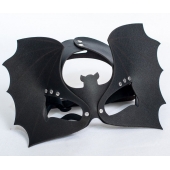 Черная кожаная маска на глаза  Летучая мышь - Sitabella - купить с доставкой в Коврове