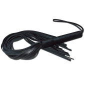 Чёрная кожаная плеть с жесткой ручкой - 63 см. - Sitabella - купить с доставкой в Коврове