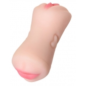 Телесный двусторонний мастурбатор Pretty Mouth - ротик и вагина - ToyFa - в Коврове купить с доставкой