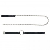 Черный поводок и чокер с кольцом Rada - Rebelts - купить с доставкой в Коврове