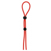 Красное лассо на пенис с двумя бусинами STRETCHY LASSO CAGE - Dream Toys - в Коврове купить с доставкой