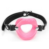 Розовый кляп-губки на черном ремешке - Notabu - купить с доставкой в Коврове