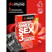 Презервативы для орального секса DOMINO Sweet Sex с ароматом клубничного коктейля  - 3 шт. - Domino - купить с доставкой в Коврове
