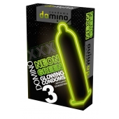 Презервативы DOMINO Neon Green со светящимся в темноте кончиком - 3 шт. - Domino - купить с доставкой в Коврове