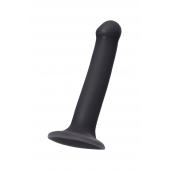 Черный фаллос на присоске Silicone Bendable Dildo M - 18 см. - Strap-on-me - купить с доставкой в Коврове