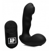 Черный стимулятор простаты Alpha-Pro 7X P-Milker Silicone Prostate Stimulator with Milking Bead - XR Brands - в Коврове купить с доставкой
