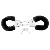 Меховые чёрные наручники Beginner s Furry Cuffs - Pipedream - купить с доставкой в Коврове