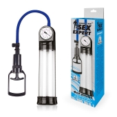 Прозрачная вакуумная помпа Sex Expert с манометром - Sex Expert - в Коврове купить с доставкой