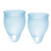 Набор голубых менструальных чаш Feel confident Menstrual Cup - Satisfyer - купить с доставкой в Коврове