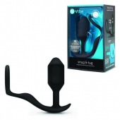 Черное эрекционное кольцо с анальным плагом Snug   Tug - b-Vibe - в Коврове купить с доставкой