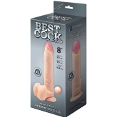 Телесный фаллоимитатор на присоске BEST COCK 8 - 22 см. - LOVETOY (А-Полимер)