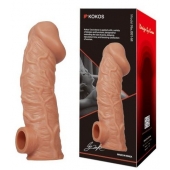 Телесная насадка на фаллос с фиксацией мошонки EXTREME SLEEVE - 15,6 см. - KOKOS - в Коврове купить с доставкой