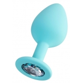 Мятная анальная втулка Brilliant с прозрачным кристаллом - 8 см. - ToyFa - купить с доставкой в Коврове