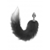 Серебристая анальная пробка с черным хвостом Galaxy - Lola Games - купить с доставкой в Коврове