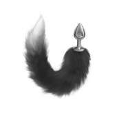 Серебристая анальная пробка с черным хвостом Starlit - Lola Games - купить с доставкой в Коврове