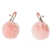 Зажимы на соски Angelic с розовыми меховыми шариками - Lola Games - купить с доставкой в Коврове