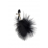 Зажимы на соски с черным пухом Euphoric - Lola Games - купить с доставкой в Коврове