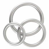 Набор из 3 эрекционных колец под металл Metallic Silicone Cock Ring Set - Orion - в Коврове купить с доставкой