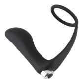 Черное эрекционное кольцо с анальной вибропробкой Vibrating Ring   Plug - Orion - в Коврове купить с доставкой