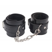 Черные оковы на ноги Obey Me Leather Ankle Cuffs - Chisa - купить с доставкой в Коврове