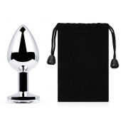 Серебристая анальная пробка с прозрачным стразом - 7,2 см. - Anal Jewelry Plug - купить с доставкой в Коврове