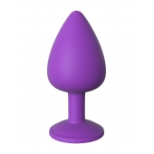 Фиолетовая анальная пробка со стразом Her Little Gem Large Plug - 9,5 см. - Pipedream - купить с доставкой в Коврове