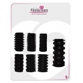 Набор из 7 черных насадок PENIS SLEEVES SET - Dream Toys - в Коврове купить с доставкой