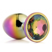 Голографическая анальная втулка с радужным кристаллом - 7,1 см. - Dream Toys - купить с доставкой в Коврове