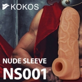 Телесная открытая насадка-реалистик с подхватом мошонки Nude Sleeve L - 14 см. - KOKOS - в Коврове купить с доставкой
