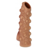Телесная насадка с бугорками и открытой головкой Nude Sleeve M - 12 см. - KOKOS - в Коврове купить с доставкой