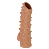 Телесная насадка с шипами и открытой головкой Nude Sleeve L - 14 см. - KOKOS - в Коврове купить с доставкой