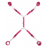 Ярко-розовый набор фиксаций на кровати Classic Bed Spreader - Lux Fetish - купить с доставкой в Коврове