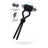 Черное эрекционное лассо Ect с виброэлементом - A-toys - в Коврове купить с доставкой