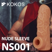 Телесная открытая насадка-реалистик с подхватом мошонки Nude Sleeve S - 10 см. - KOKOS - в Коврове купить с доставкой